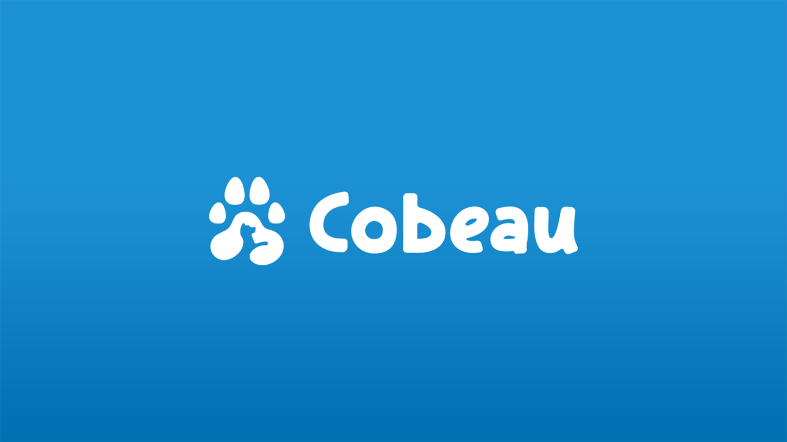 Cobeau logo on blue background